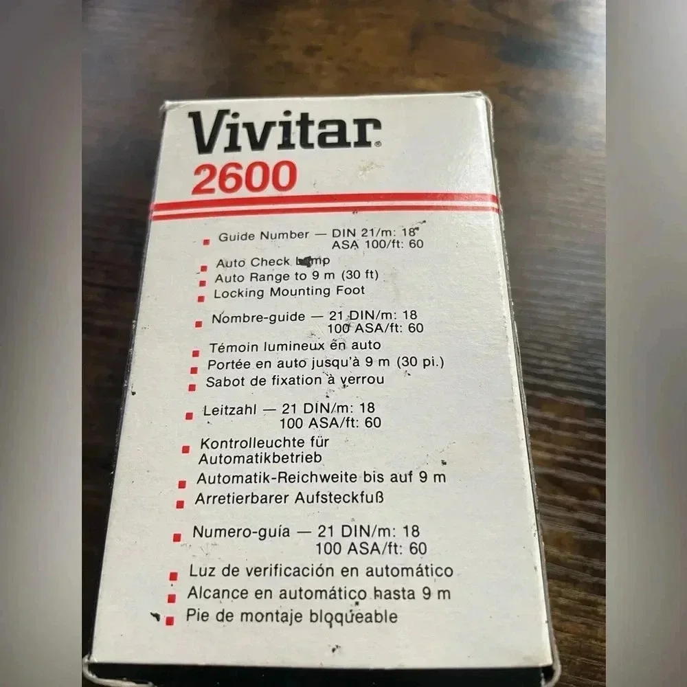 Vivitar 2600 Auto Electronic Flash For Camera Computer Blitz Guide#DIN 21/m:18” - Picture 5 of 6